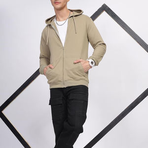 Échantillon gratuit Fabricant de sweats à capuche épais en éponge française Sweats à capuche unis zippés pour hommes de haute qualité en coton molletonné - Product Image 5