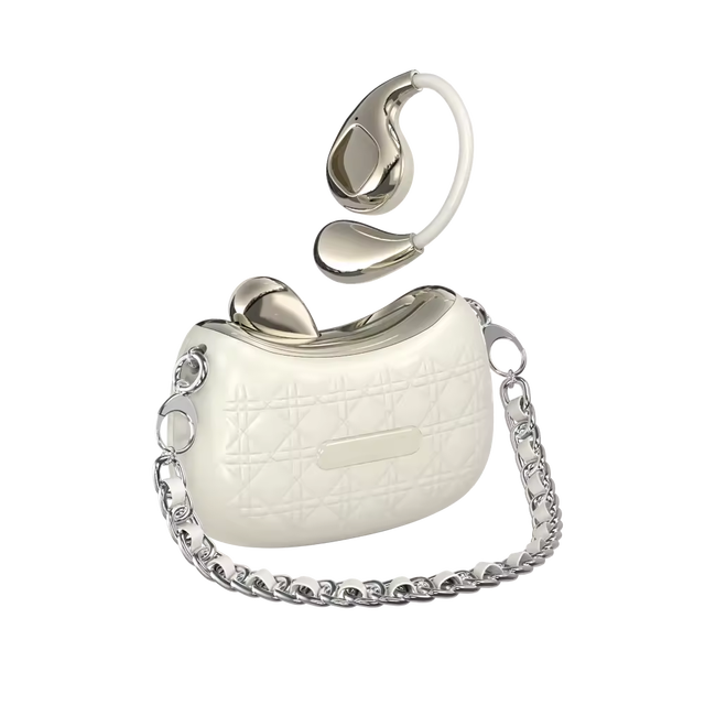 YX46 Fashion Handbag Shape Designed for Women As a Gift OWS Ear-Hook Headphone Wireless Earphones Earbuds with Hanging Bag Chain