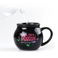BespritGift Ensemble cadeau de tasse magique en céramique et mélange de chocolat chaud vintage à couleurs changeantes sur le thème de la sorcière pour Halloween