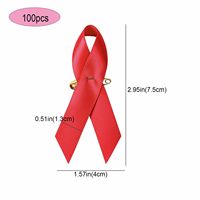 Ruban de sensibilisation au cancer du sein en satin 100% coton imprimé avec logo personnalisé, 1,4 x 3 pouces, avec épingle de sûreté, résistant au rétrécissement, décoratif