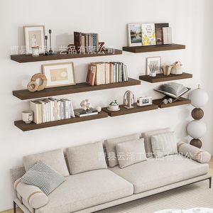 Cross-border wooden wall-mounted floating <b>shelf</b> rack for living room, <b>bedroom</b>, bathroom, and kitchen, extended storage rack - Product Image 2