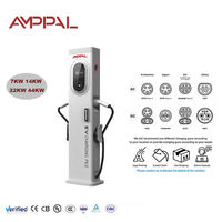 AMPPAL Chargeur de véhicules électriques professionnel mural ou sur pied 7KW 14KW 22KW 44KW double port OCPP POS connecté en réseau