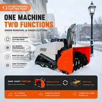 Machine de nettoyage multifonctionnelle professionnelle à chenilles, certifiée EPA, hybride, 15 CV, à essence, largeur 100 cm, avec souffleuse à neige télécommandée