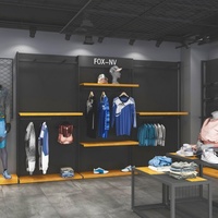 Présentoir mural personnalisé Mingtang pour magasin de vêtements, support de présentation de t-shirts pour boutique de vêtements