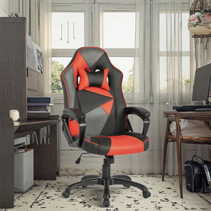 เก้าอี้สำนักงานเกมแบบสั่งทำสีแดง + ดำ + เทาเก้าอี้ยกหนังสังเคราะห์ทำจากรัสเซีย - Product Image 1