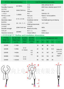Transformateur de courant à pince NJXSE, nouveau design, taille du trou 16/24/40/50 mm, courant d'entrée 1~2000 A, sortie 0~1 V 5 A <span class=keywords><strong>MA</strong></span> - Product Image 6