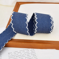 10-40mm Double Face Point Denim Ruban Accessoires De Couture Cour Jardin Décor Jeans Bande