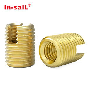 Insertos autorroscantes ranurados M6x12, equivalente a <span class=keywords><strong>Ensat</strong></span> 302, con rosca externa M9, para madera, plástico y aleaciones ligeras, para fábrica ODM/OEM - Product Image 3