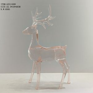 Escultura Moderna de Ciervo y Hada de Cristal, Estatua de Acrílico Grabada, Adornos Navideños para Fines Decorativos - Product Image 3