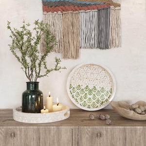 Bandeja de servicio de madera redonda con incrustaciones de nácar para Decoración de mesa y hogar - Product Image 5