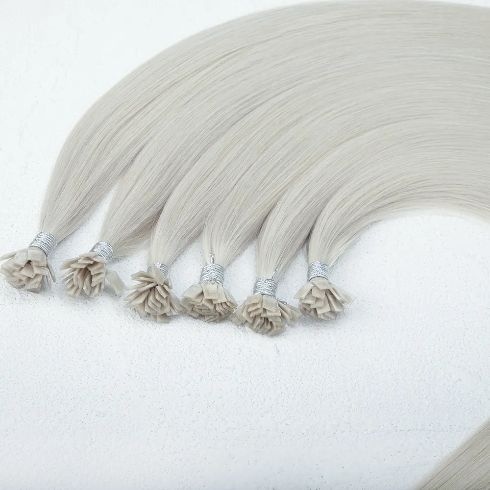 Keratin flat tip hair extension Cuticle Aligned 100% Remy Human Hair Flat Tip Extensions