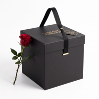 Boîte cadeau rigide blanche pour fleurs, boîte carrée unie, logo personnalisé pour fleuriste, emballage pour bouquet de fleurs