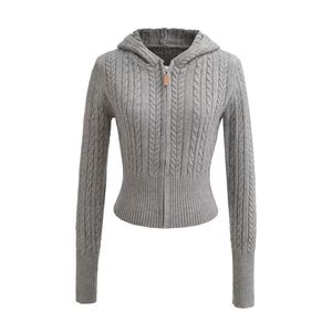 Women <b>Spring</b> New Fashion Zipper Knitted <b>Cardigan</b> Sweater Vintage Long Sleeve Casual Chic Outerwear Tops - Product Image 2