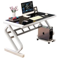 Bureau en verre trempé pour une personne seule, bureau d'ordinateur, mobilier de bureau, couleurs disponibles