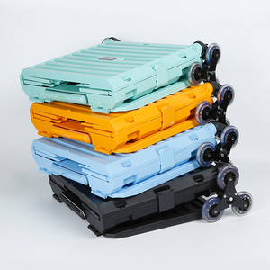 2023 36L Lightweight Shopping Cart Storage Crate Portable Folding Plastic Trolley Shopping Cart