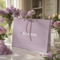 Sac fourre-tout en papier réutilisable personnalisé, robuste, avec poignée en ruban, pliable, logo imprimé, sac de shopping, vente en gros