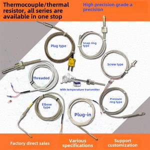 Sonde de température de type K, thermocouple Pt100, avec ressort de compression, filetage à vis, blindée, OEM - Product Image 2