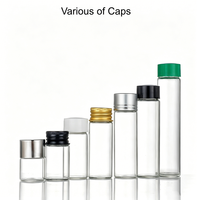 Tube à essai en verre borosilicate, flacon de 5 ml à 100 ml de capacité avec bouchons à vis en aluminium, bouteille en verre transparent