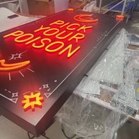 Enseigne personnalisée en métal avec support néon, enseigne lumineuse, base métallique robuste, boîte à lumière LED pour la décoration de vitrine, pour boîte à lumière néon