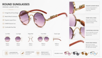 Nouvelles lunettes de soleil pour hommes, style rétro européen et américain, à double barre métallique, avec tête de léopard circulaire, résistantes aux UV, pour la conduite