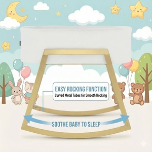 Cuna Mecedora Multifuncional de Excelente Diseño, Cuna Mecedora Deslizante para Bebé, Cuna Mecedora con Diseño Amigable con la Piel - Product Image 2