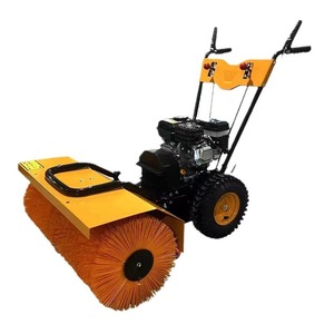 Barredora de nieve manual con recolector, barredora de carreteras pequeña para uso municipal y en fábricas, con motor amarillo. - Product Image 3
