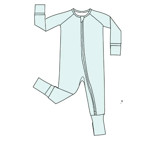 Huaang Schlussverkauf OEM Bambus-Baby-Jumpsuit individuell bedrucktes rosa Baby-Pjama-Set Schlafbekleidung Neugeborene Kinder Strampelanzug