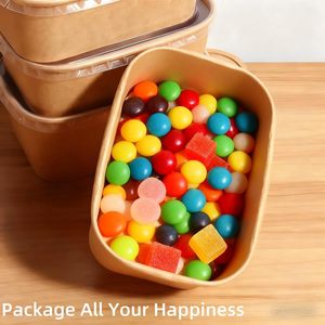Tazones Cuadrados Personalizados de 360ml-1000ml con Tapas, Platos de Papel para Comida Caliente, para Servicios de Catering y Tiendas de Alimentos - Product Image 5