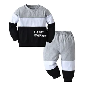 Модный дизайн, 2 предмета, одежда с длинным рукавом, брюки, костюм для младенцев, комплект детской одежды для маленьких мальчиков