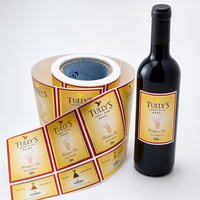 Étiquettes personnalisées pour bouteilles de vin en rouleau, autocollantes en vinyle imperméable avec dorure à chaud, pour emballage de bouteilles de boissons
