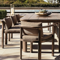 Ensemble de salle à manger extérieure moderne pour hôtel, table et chaises de salle à manger extérieure pour villa, table de salle à manger extérieure pour complexe hôtelier, ensemble de salle à manger extérieure de luxe pour patio
