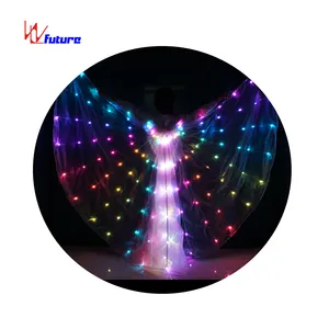 LED Fairy Isis Wings lighting up Angel Wings for Belly dance walker cape performance Dance Props LED Belly Dancer Wear LED Wings