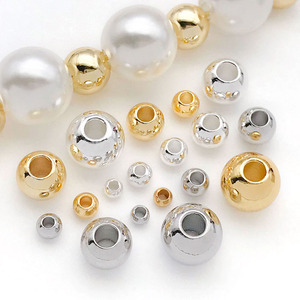 Separador de cuentas de aleación de zinc chapado en cobre, oro y plata para la fabricación de joyas DIY, cuentas redondas de 8 mm, accesorio de tesoro - Product Image 3