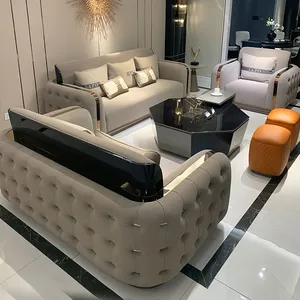 Villa Three Light Luxury Bentley Sofa Luxury Italian Living Room Sofa Furniture Set Modern Sofa Designer Combination