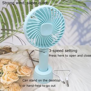 New Usb Handheld Fan <b>Mini</b> Portable Charging Small Fan Digital Display Office Student Small Electric Fan Gift - Product Image 2