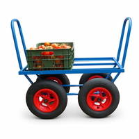 Chariot de récolte en acier thermolaqué à 4 roues pour serres – Vente en gros