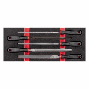 Juego de 5 limas Usag 519 M 990A5B de 250 mm, corte bastardo, grado industrial, extremo cónico, forma plana, ambidiestro - Product Image 1