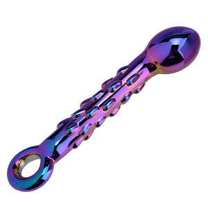 Regenbogen Galaxie Glas Kristall Dildo Prostata Pull Plug G-Punkt Zauberstab <span class=keywords><strong>Anus</strong></span> Trainer Langes Glas Anal Butt Plug Für Frauen Männer Anfänger - Product Image 1
