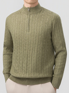 Maglione da <span class=keywords><strong>Uomo</strong></span> Business Personalizzato in Lana/Cashmere 220g, Stile Old Money, Lavorato a Maglia con Logo Frontale, Anti-Pilling, <span class=keywords><strong>Slim</strong></span> Fit, per Autunno e Inverno - Product Image 4