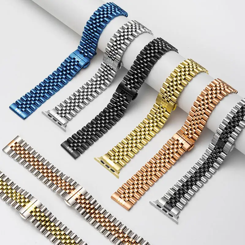 New Arrival Luxury Stainless Steel Metal Watch Bands For Apple Watch Band Strap 44mm
