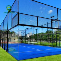 Terrain de padel panoramique extérieur personnalisé avec verre laminé anti-explosion, haute résistance aux chocs, haut de gamme