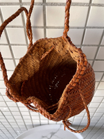 Bolso de Mano para Mujer, Diseño 2025, Tejido en Cuero, Tipo Cubo, Piel de Vacuno, Diseño en Cuero Genuino