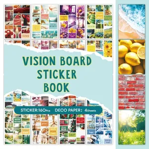 Kit de collage de rêves et d'objectifs DIY, livre d'autocollants pour tableau de vision, collage de rêves motivant, accessoire photo pour la fixation d'objectifs - Product Image 1