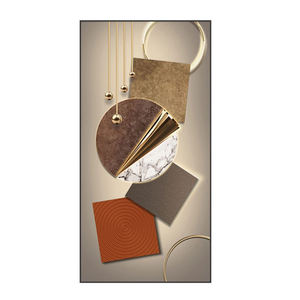 Peinture murale personnalisée en porcelaine de cristal, motif nature morte dorée, abstrait moderne, <span class=keywords><strong>cadre</strong></span> noir et or, décoration intérieure de luxe - Product Image 6