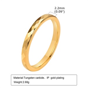 Wholesale Gold Plated Stainless Steel Fine Jewelry Dainty Engagement <b>Finger</b> <b>Rings</b> Highly Polished Faceted - Product Image 4