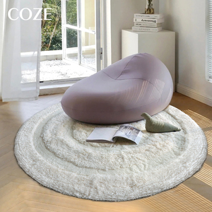 <span class=keywords><strong>Tapis</strong></span> rond en peluche fait main Coze, moderne, minimaliste, de couleur crème, haut de gamme, pour chambre à coucher, <span class=keywords><strong>tapis</strong></span> moelleux en soie de lait pour salon - Product Image 6