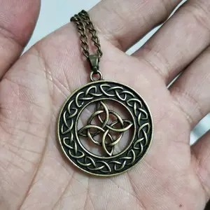 Collier à nœud de sorcière celtique Viking, pendentif amulette religieuse en argent véritable ancien et mythologie, vente en gros