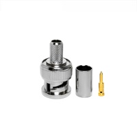 Connecteur BNC mâle à sertir pour câble coaxial RG59, idéal pour les systèmes de vidéosurveillance, les équipements de test et les applications RF.