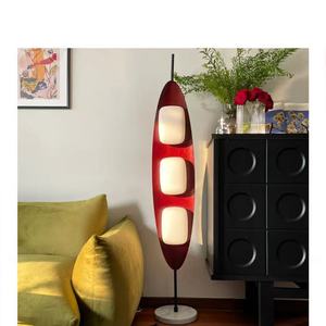 Vintage Style Solid Wood Floor Lamp Three Color Changing Red <b>Light</b> Home Living Room Bedroom Study Nordic Modern Minimalist - Product Image 1