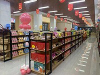 Ahşap ve Çelik Ağır Hizmet Tipi Modern Gondol Rafı, Ayarlanabilir Sırtlı Metalik Süpermarket Rafı Teşhir Rafı
